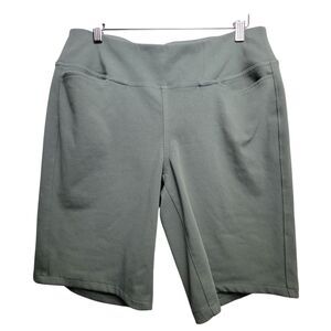 J.Jill The J.Jill Wearever Green Bermuda Stretchy Shorts Size Small